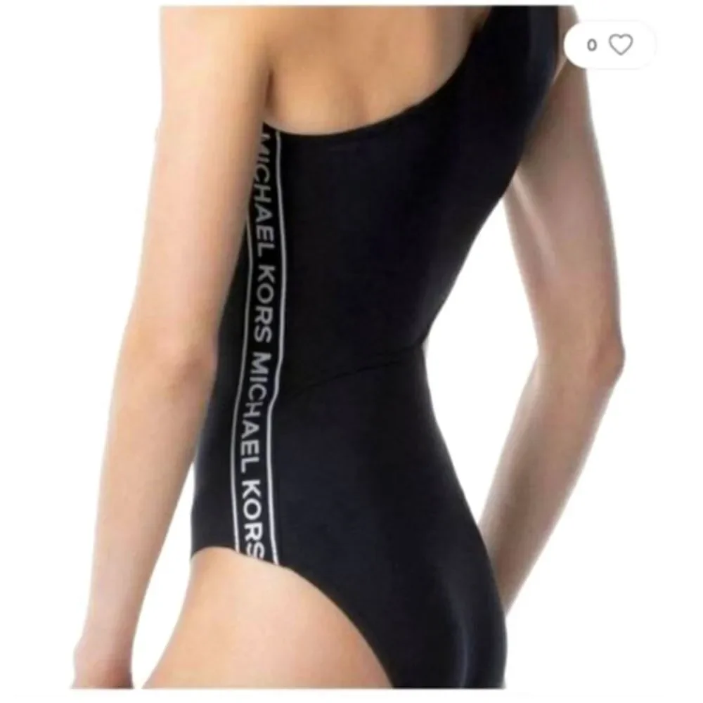 Micheal Kors Black Signature Logo Side Cutout Women's  One-piece swimsui…